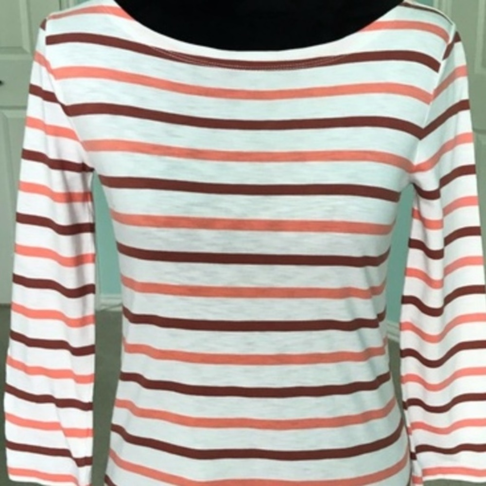J. Crew 3/4 quarter sleeve stripped knit shirt XS